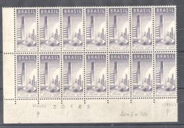 Brazil Brésil - 1956 - Probedruck - Block of 14 dummy stamps