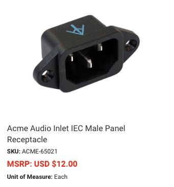 Elektronikbauteile: ACME Audio Labs - High End Gerätebuchse IEC – Neu und originalverpackt aus Pfäffikon (ZH) von 5777 2