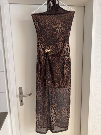 Kleid lang Leo-Print Grösse S 