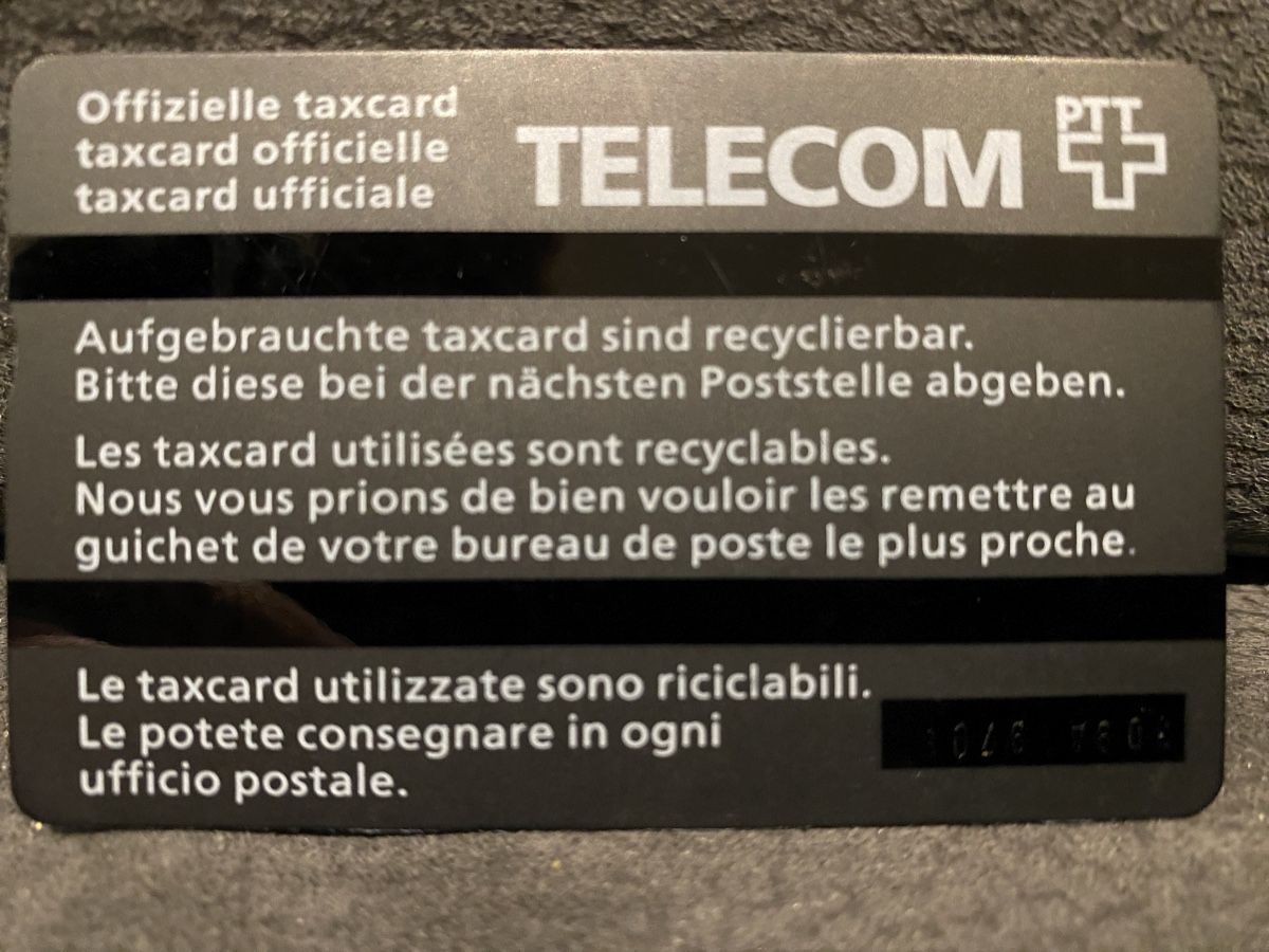 Schede telefoniche: Taxcard 309A défaut – Usato da Lausanne venduto da babacard10 1