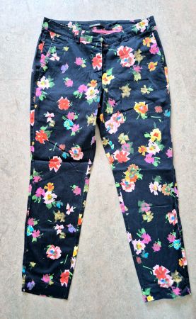 HOSE CAMBIO 38 M SCHWARZ BLUMEN STOFFHOSE TOP ZU BLUSE JACKE