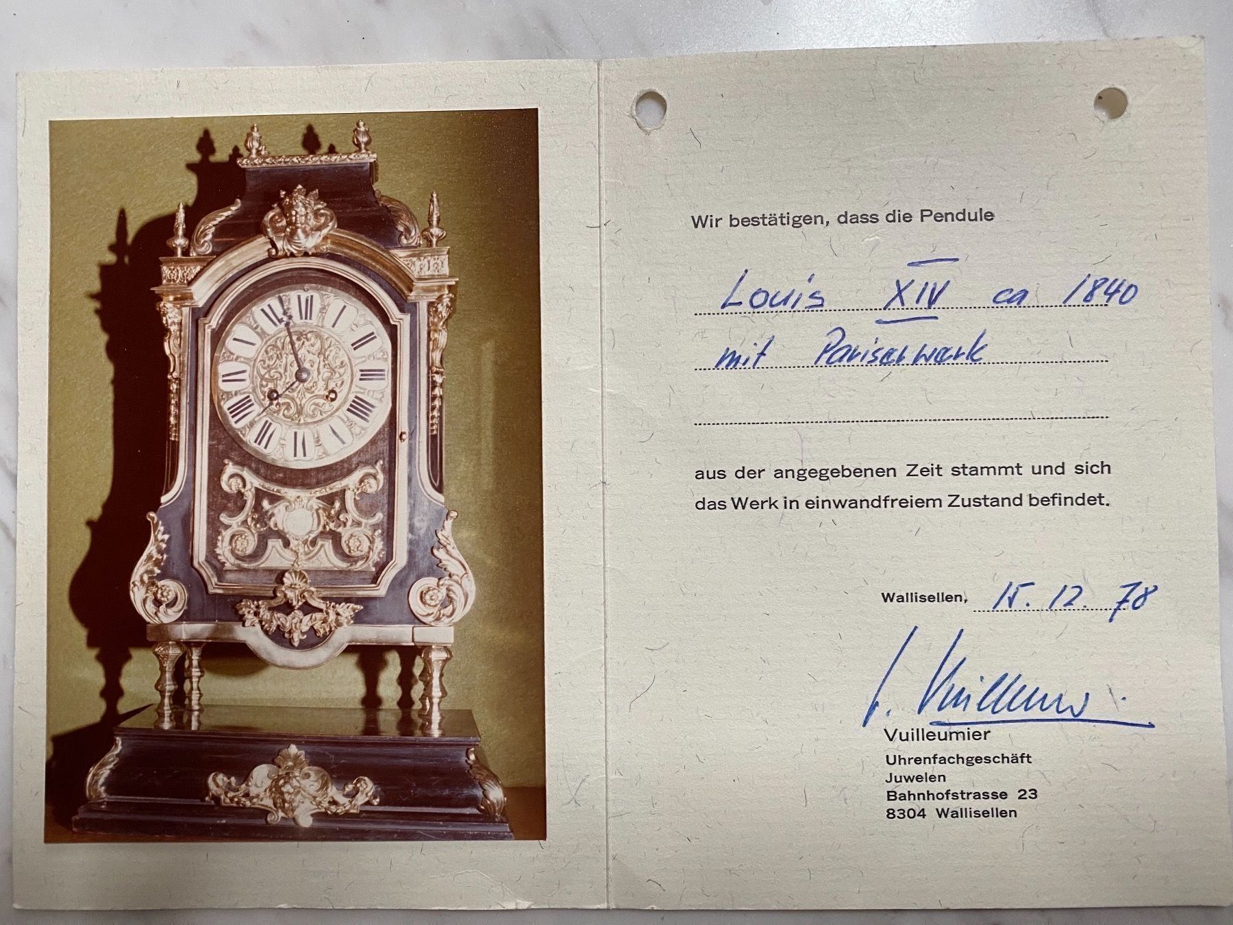 Uhren: La Pendule Louis XIV antike Uhr – Gebraucht aus Wallisellen von Lunajuanito 1