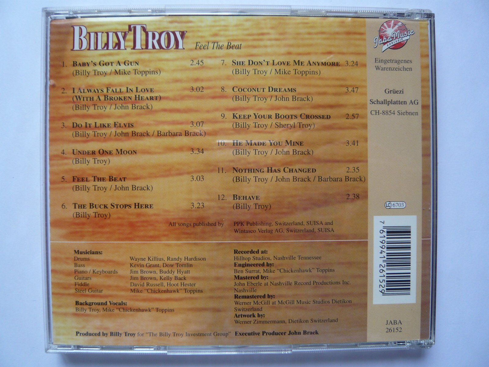 CD: BILLY TROY Feel The Beat – Usato da Winterthur venduto da Cajun 1