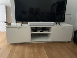 Meuble TV blanc laqué 2 tiroirs bon état