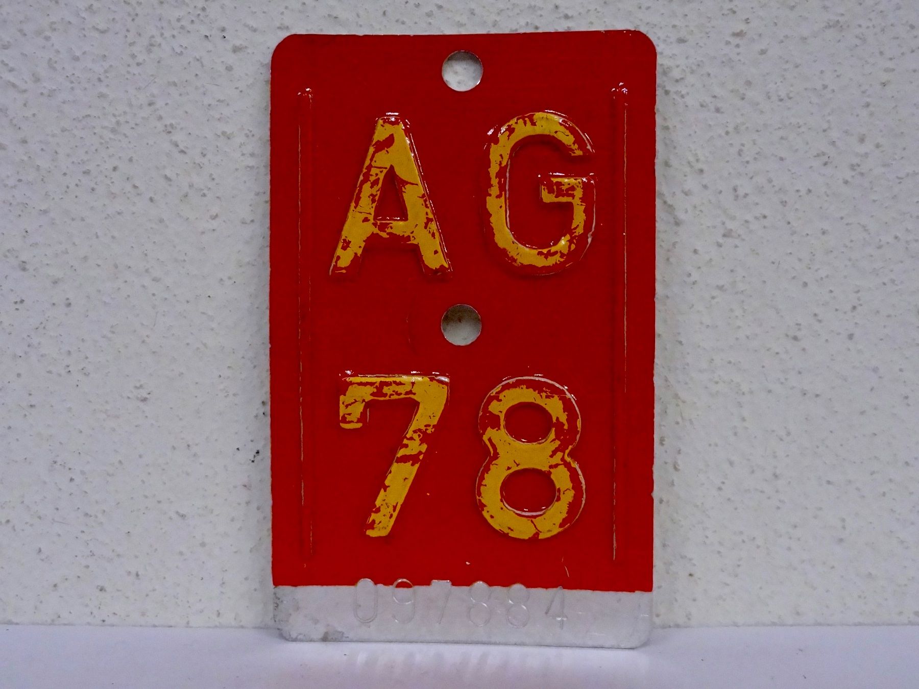 Schilder: AG 78 VELONUMMER - FAHRRADSCHILD – Gebraucht aus Kerzers von zimmergruen