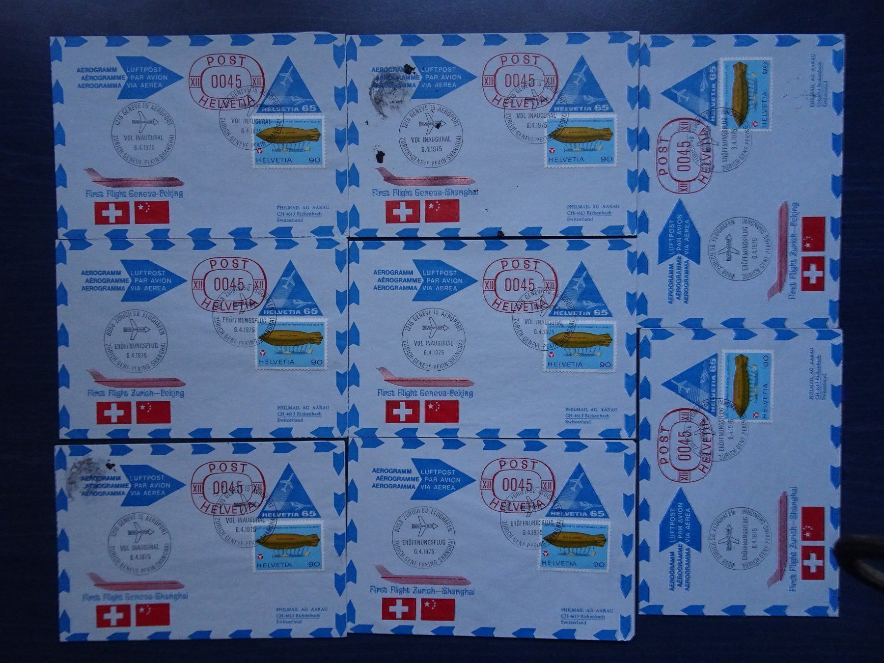 Alle Briefmarken: Eröffnungsflug 6.4.1975 – Gebraucht aus Aadorf von Chnorli-Furz