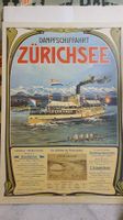 Altes Plakat "Dampfschiffahrt Zürichsee" auf Pavatex