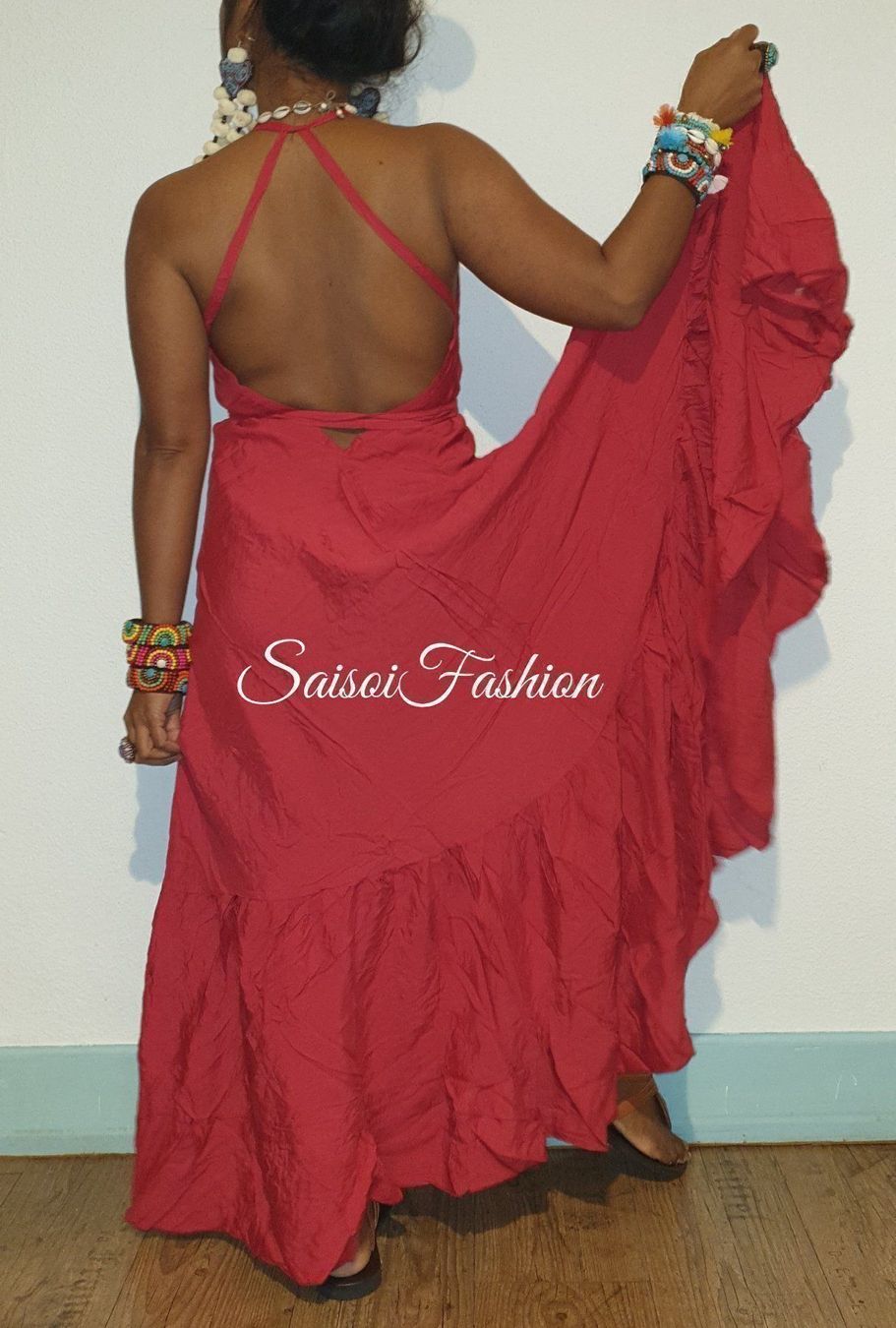 Vestiti: Sommer Boho  Strand rotes Maxikleid XS-L – Nuovo e nell'imballaggio originale da Ebmatingen venduto da SaisoiFashion 7
