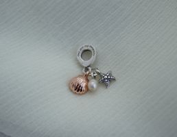 Charm "Muschel,Perle,Seestern" zu Pandora 925 Silber