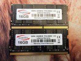 KAMOSEN 2x 16GB DDR4 3200MHz RAM Modul gebraucht