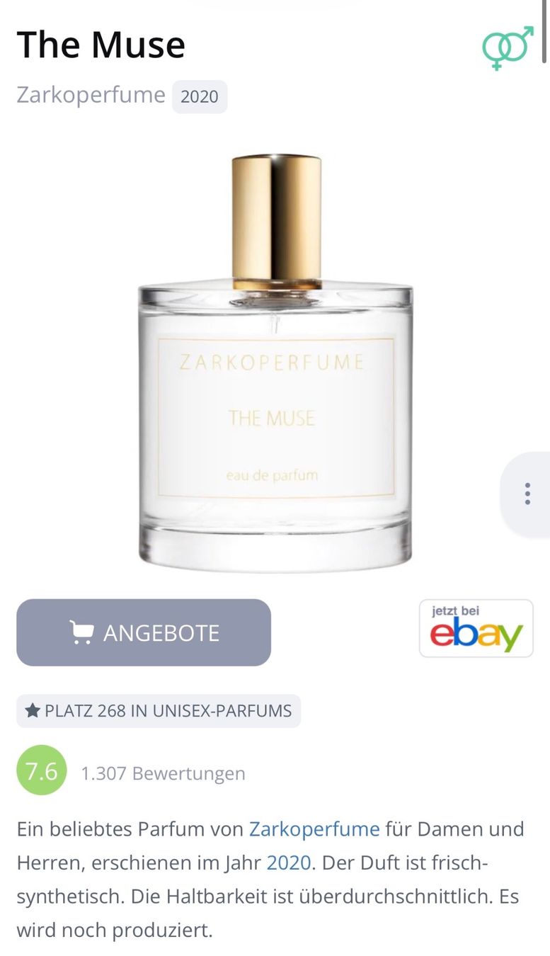 Zarkoperfume Profumi & Eau de Toilette: The Muse ZARKOPERFUME- EDP - Duftprobe 2ML – Usato da Zürich venduto da deruja 2