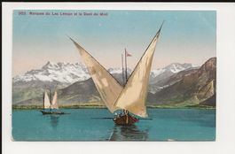 AK ca. 1910 Barques du Lac Leman et la Dent du Midi
