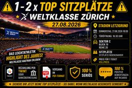 ⚠️1 - 2 X TOP SITZPLÄTZE - WELTKLASSE ZÜRICH - 27.08.2026 ⚠️