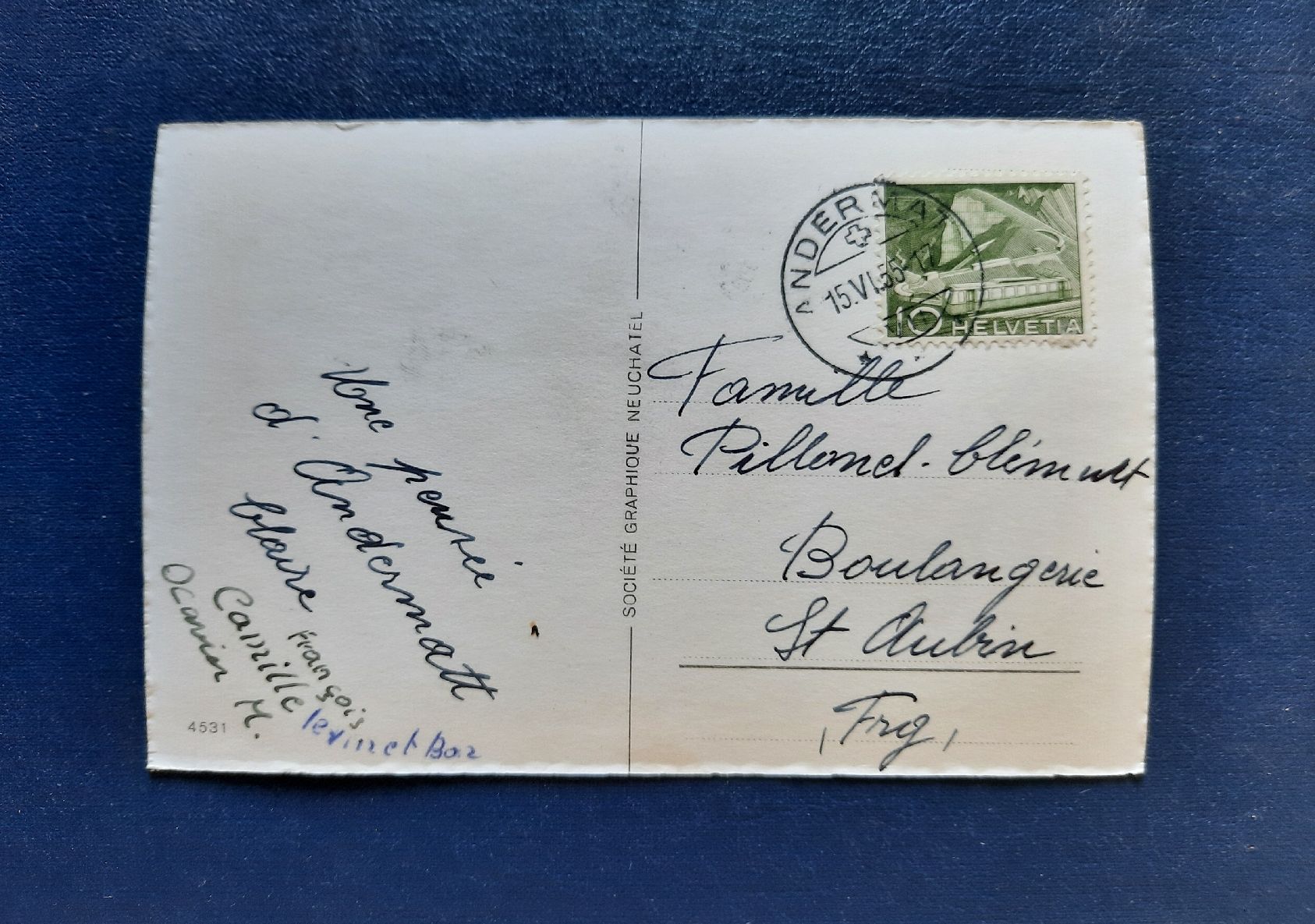 Ansichtskarten: Ansichtskarte Andermatt, 8 Bilder, gest.1955 – Gebraucht aus Marly von neu-adlerauge65 1