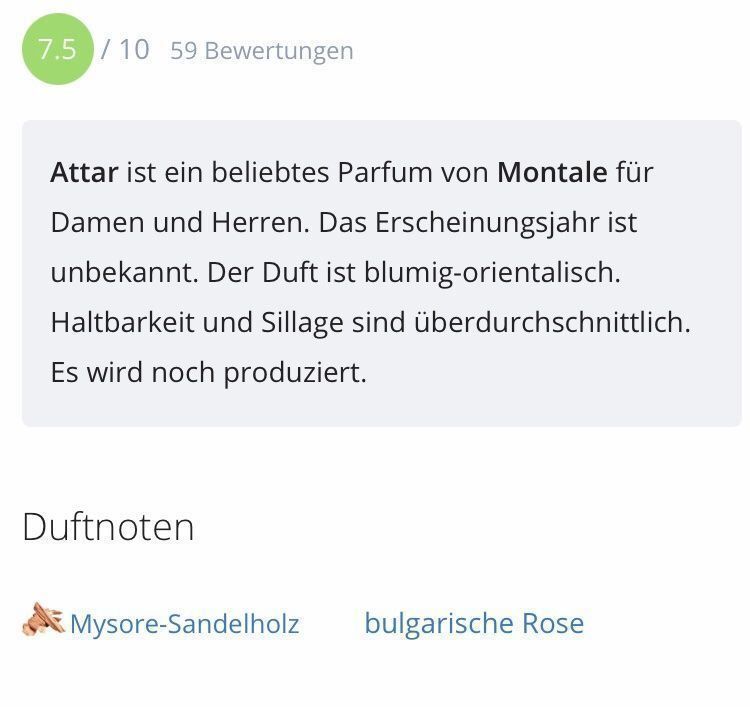 Montale Profumi & Eau de Toilette: MONTALE ATTAR 5 ml Abfüllung – Nuovo (secondo la descrizione) da St. Gallen venduto da lfs_nxl8 1