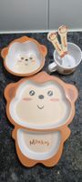 KINDER GESCHIRR-SET Eco Bamboo "MONKEY"