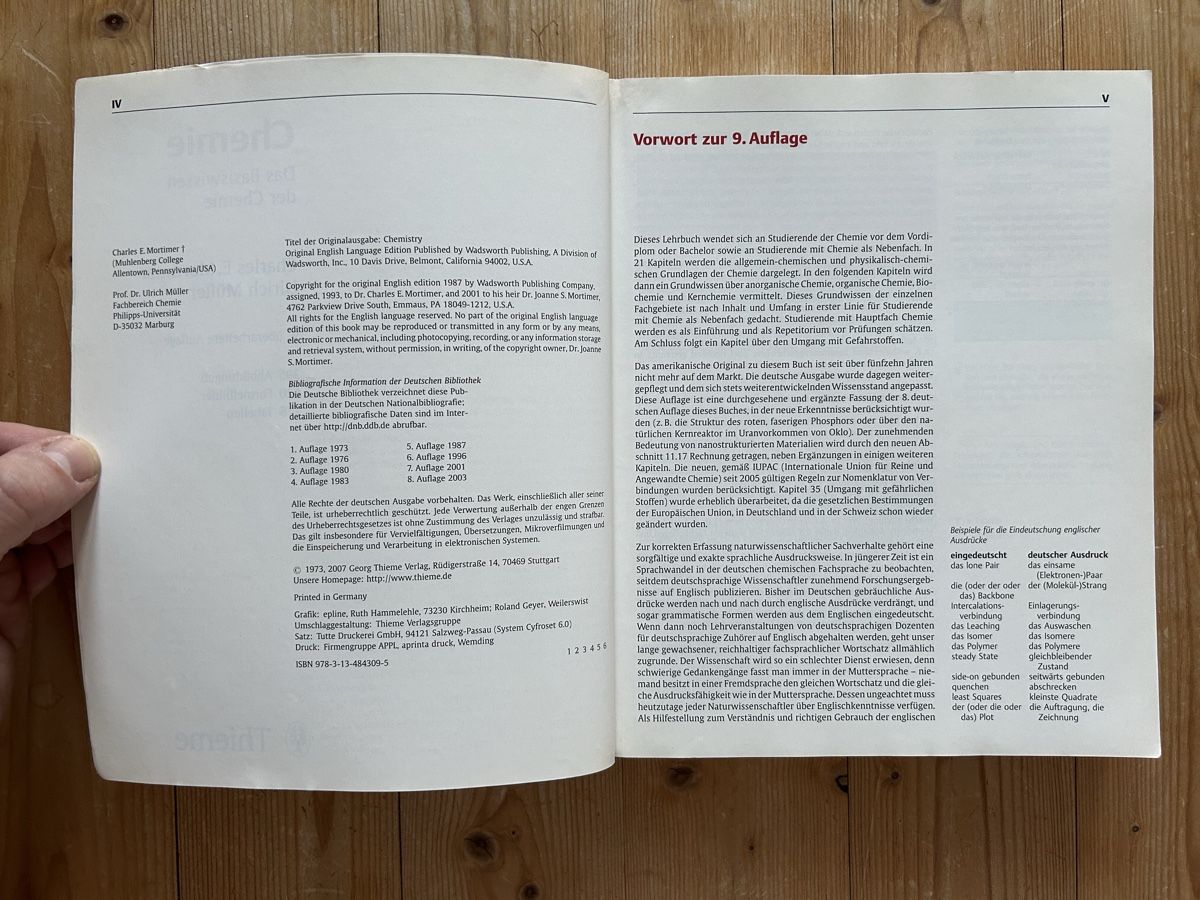 Libri: Chemie Mortimer/Müller 9. Auflage – Usato da Himmelried venduto da rasmus67 3