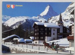 Zermatt 1616 m, Pferdetaxi, Matterhorn