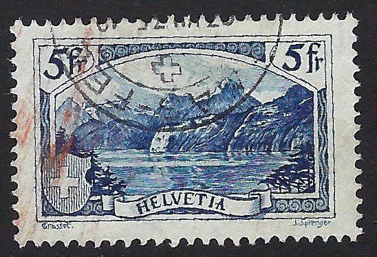 Tutti i francobolli: Helvetia 5 Fr. – Usato da Luzern venduto da Einh0rn