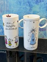 2 Lebendig Tassen Becher Tee Punsch Geschirr Becher Mug