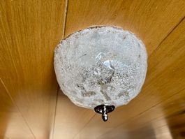 2 Deckenlampen aus Glas – schöne Eisglasoptik