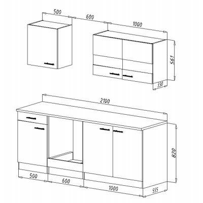 Komplettküchen: 186 - Küchenzeile Singleküche 210cm Eiche/Sägerau/Grau – Neu und originalverpackt aus Wallenwil von toesstalvertrieb 8