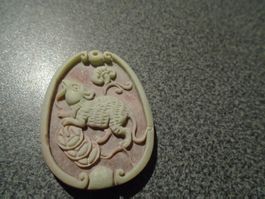 Anhänger Ratte, oval, grau/braun
