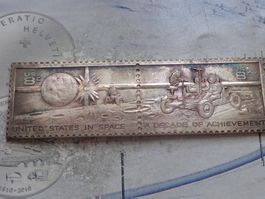 Plaquette Ag commémorative United States in Space - Apollo