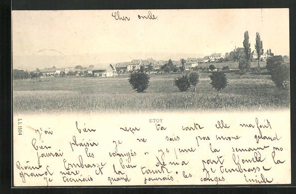 Cartes postales: AK Etoy, Vue générale, 1900 – D'occasion à Berlin par bartko-reher