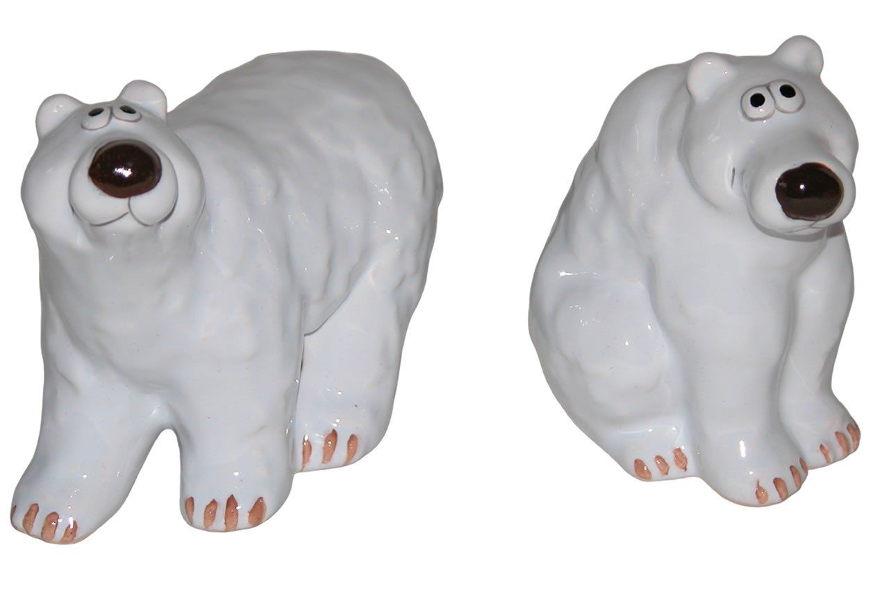 Figuren: Eisbären Pärchen aus Keramik - 16 cm – Neu (gemäss Beschreibung) aus Langwiesen von rtWebshop 1