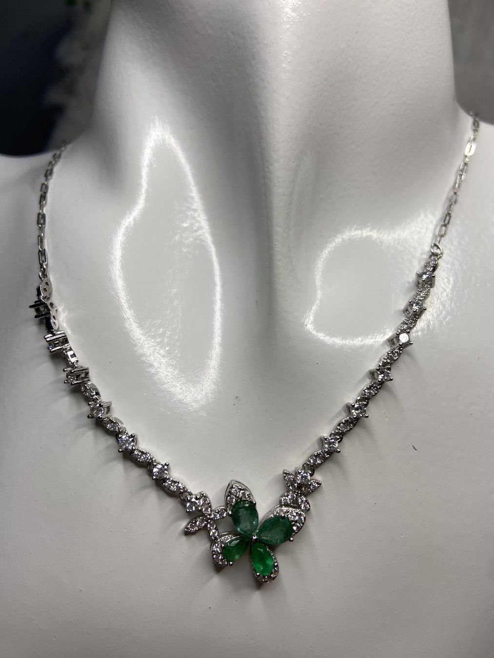 Catenine: Echte Smaragd Collier aus Silber 925 Kette neu – Nuovo (secondo la descrizione) da St. Gallen venduto da GIULESGG 2