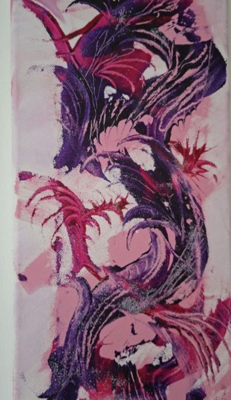 Dipinti: Gemälde, Lila und Rosa,handmade 20×80 – Nuovo (secondo la descrizione) da Riehen venduto da Steinbock1970 5