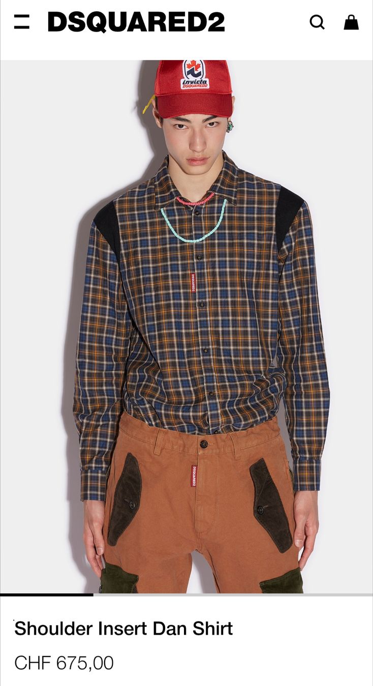 Dsquared2 Hemden: DSquared2 Men's Plaid Shoulder Insert Dan Shirt  Size 50 IT – Neu und originalverpackt aus Zürich von FashionSales 1