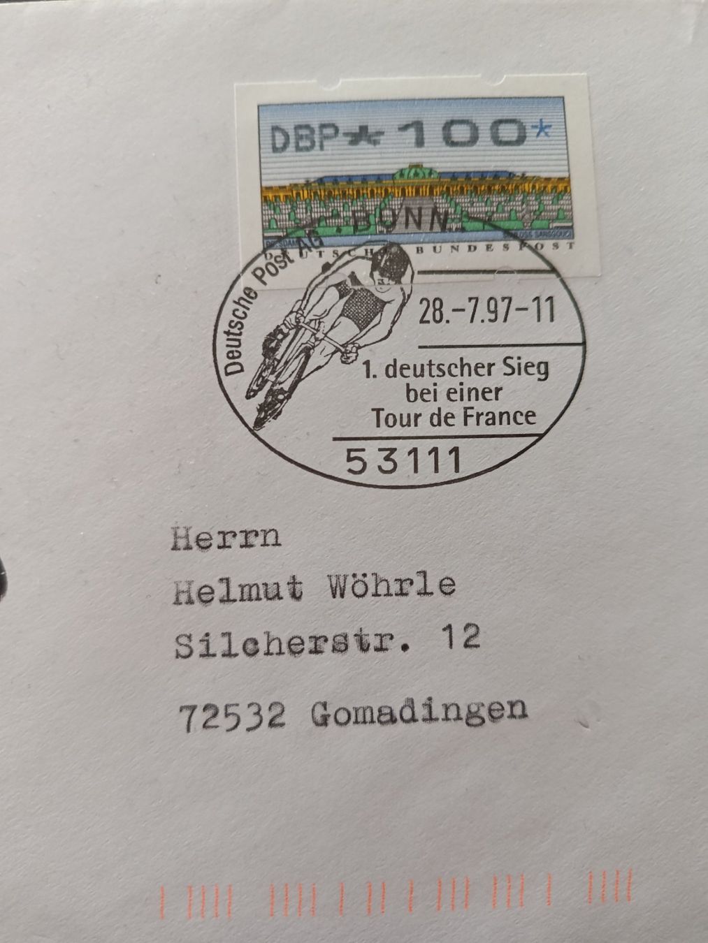 Autografi: Jan Ullrich - Handsigniert mit 1. Tagstempel – Usato da Menziken venduto da Artographs 1