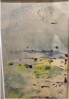 Signiertes Aquarell Beach 33x23 cm Aquarell/Papier