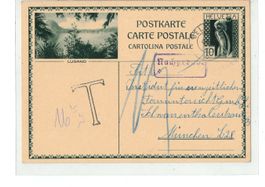 Ganzsache Postkarte PK 125 - Lugano Taxe !!!