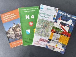 Konvolut Schaffhausen: Karten/Ortsplan/ vintage Prospekt