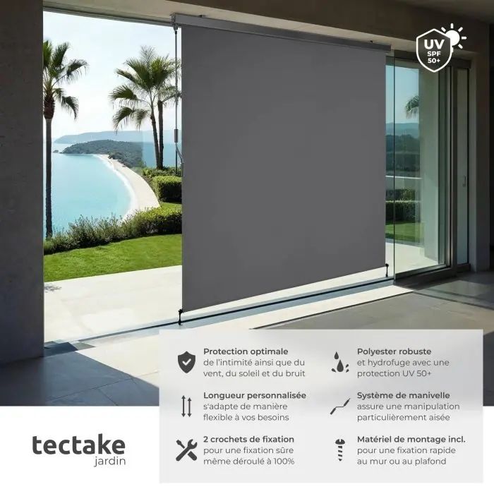 Tende da sole: Store vertical extérieur gris tectake 180x250cm neuf – Nuovo e nell'imballaggio originale da Collombey venduto da lon_m7qd 1