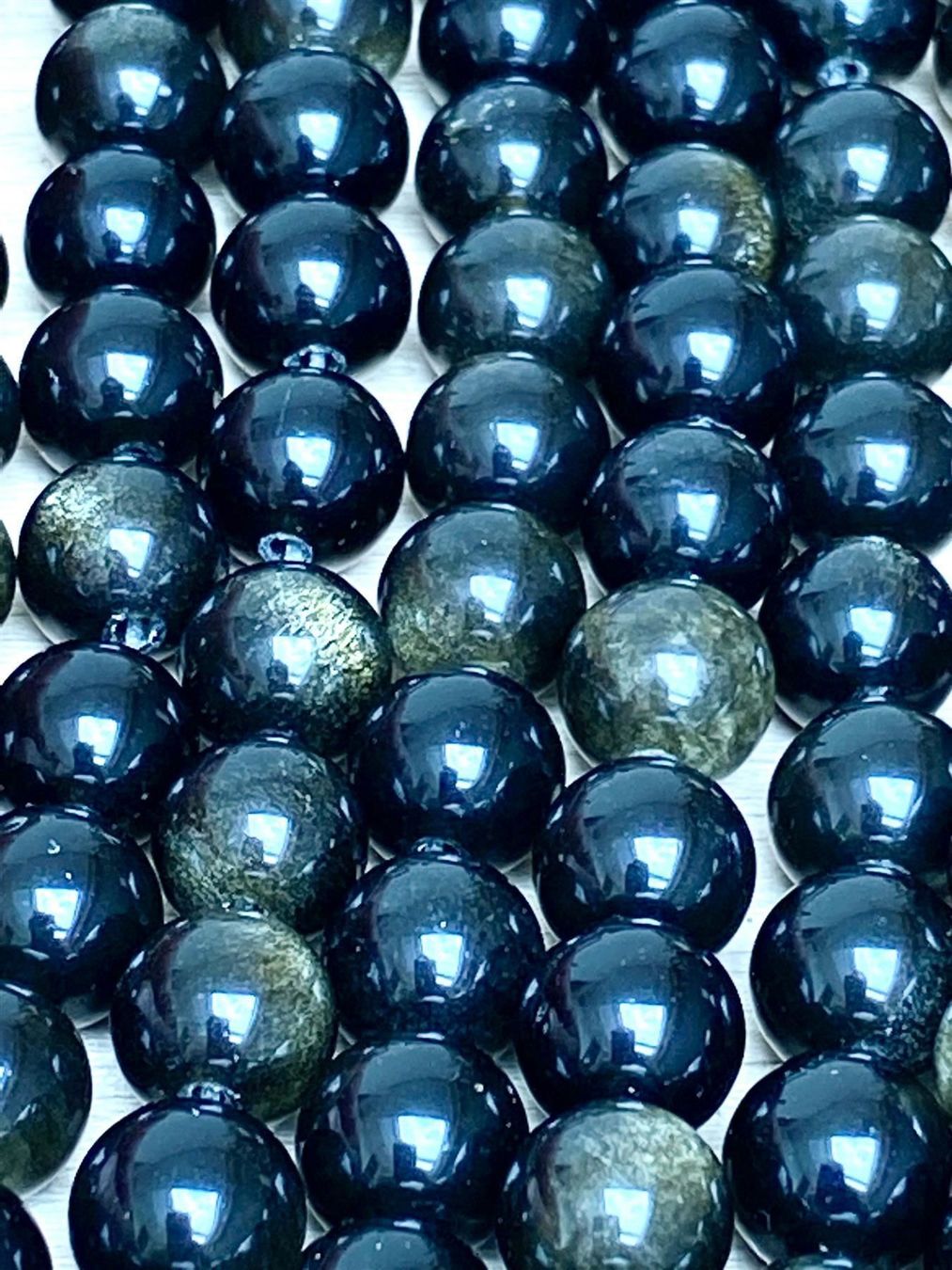 Pietre preziose: Strang echte golden Obsidian Kugeln 8 mm – Nuovo e nell'imballaggio originale da Niederrohrdorf venduto da Ytobi