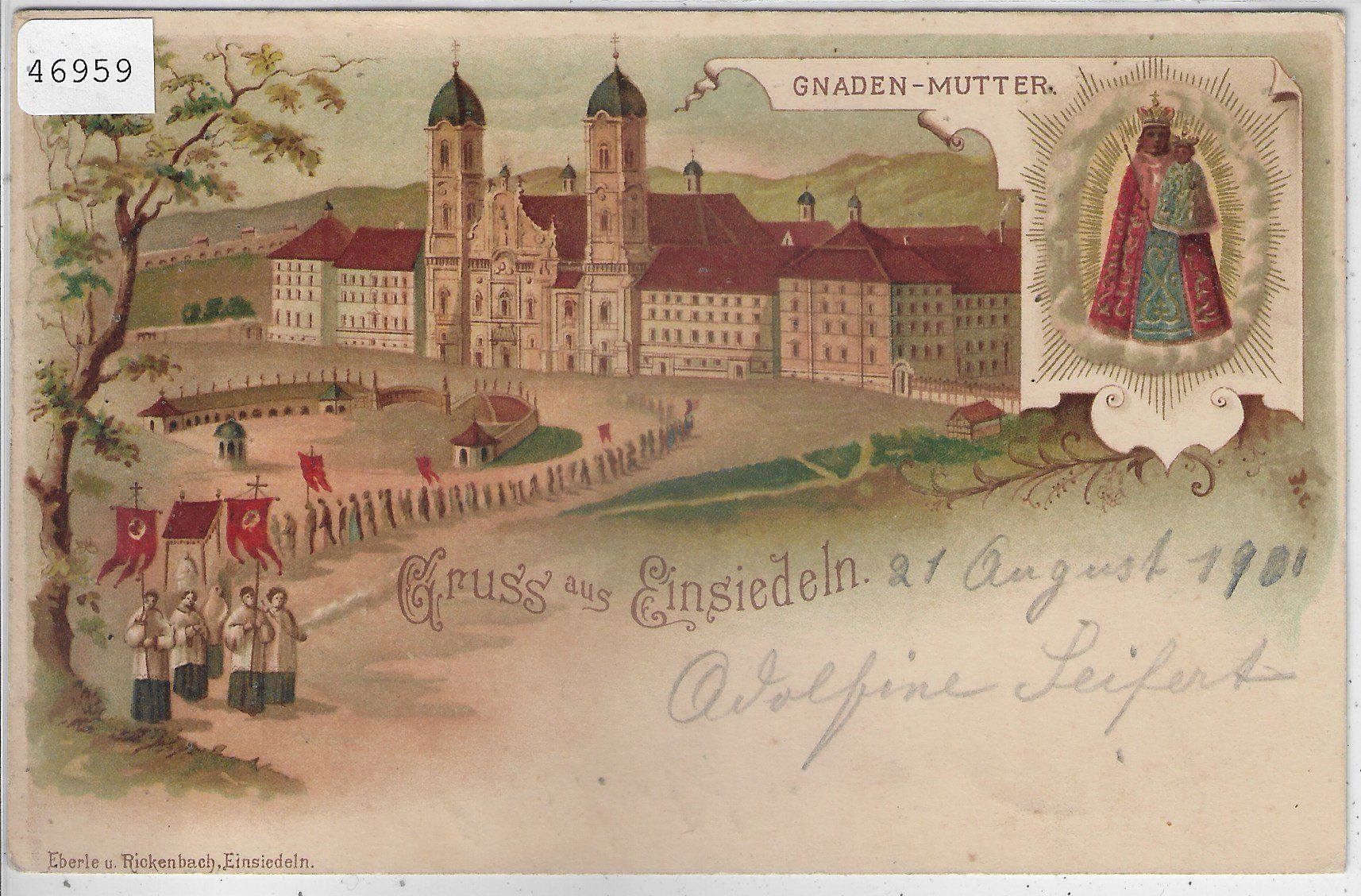 Cartes postales: Gruss aus Einsiedeln - Litho – D'occasion à Ettingen par Kartenplanet