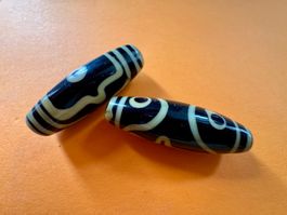 Ethno-Schmuck: 3-Augen-Dzi-Perlen, Tibet