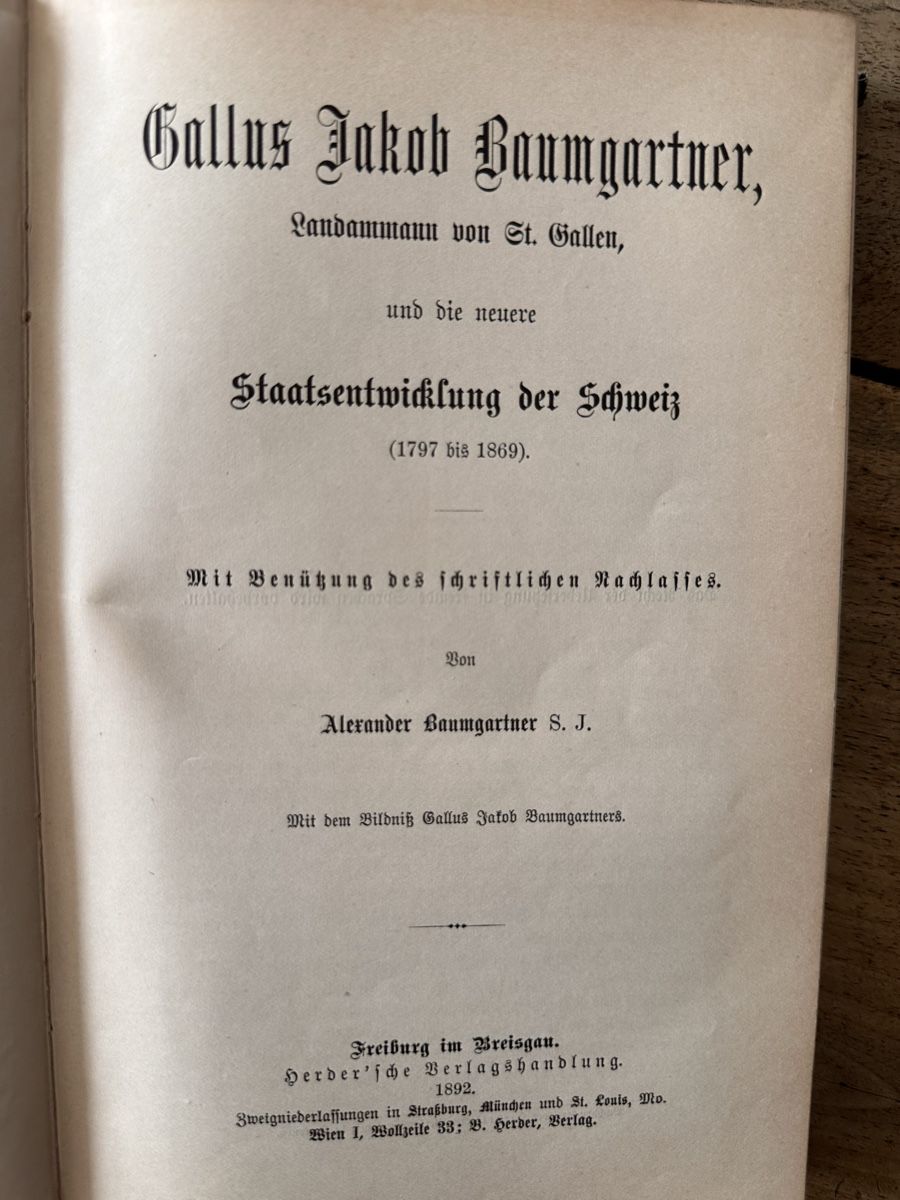Libri: Geschichte: Gallus Jakob Baumgartner – Usato da Berschis venduto da Vild1 2