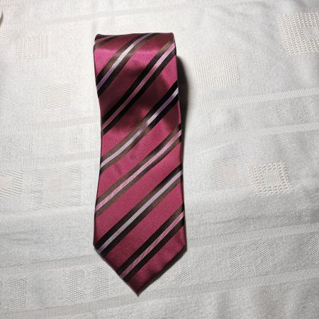 Yves Gerard Krawatte Rosa/Pink gestreift