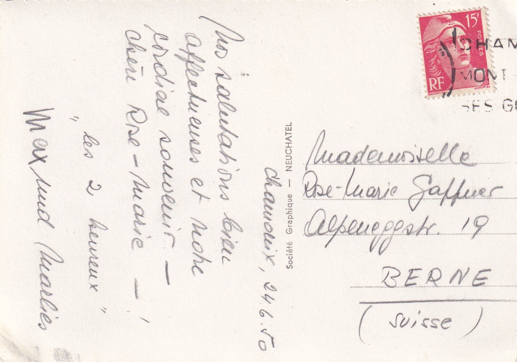 Cartoline postali: Chamonix et le Mont Blanc /mp – Usato da Hombrechtikon venduto da Rudolf07 1