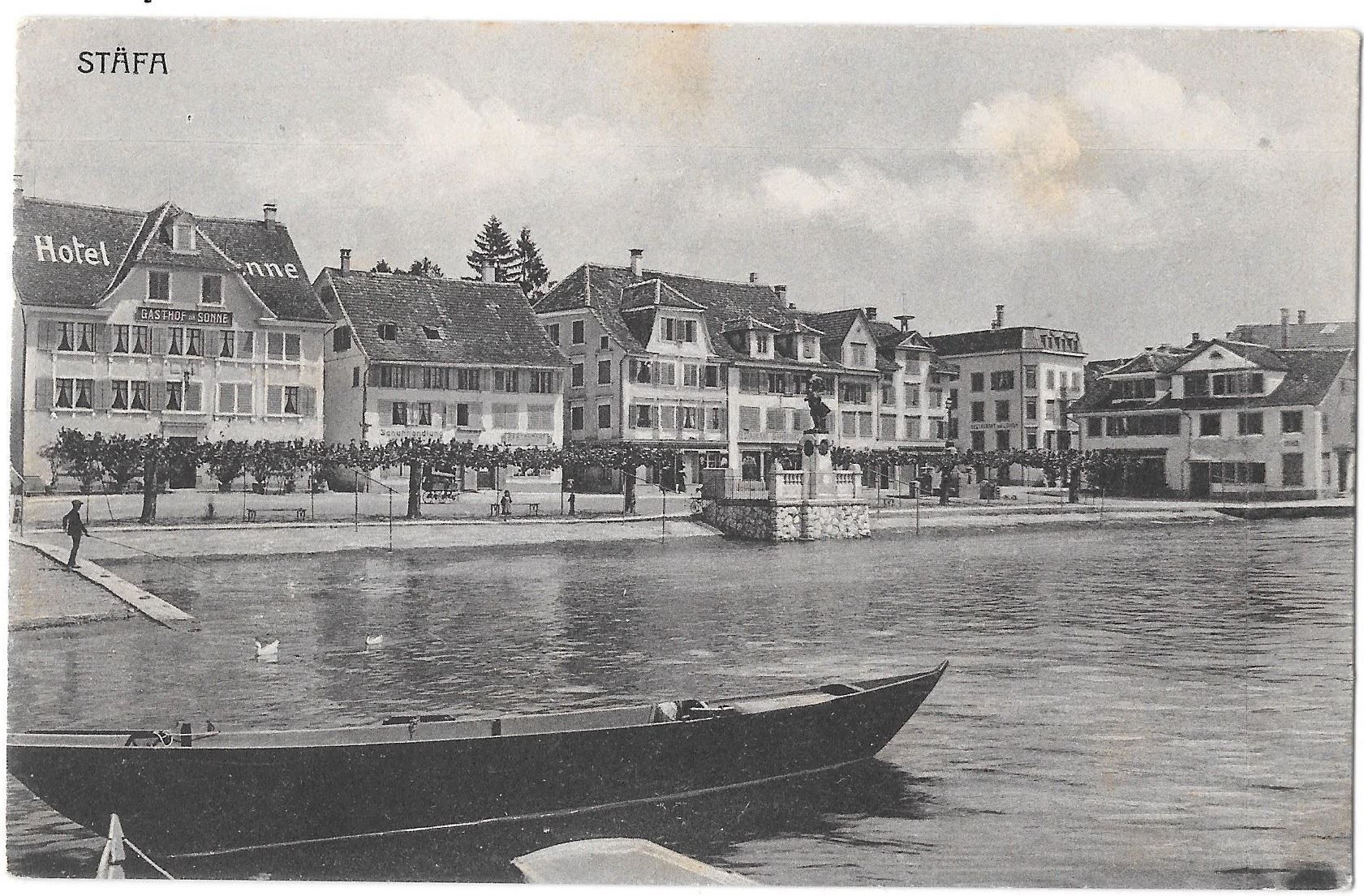 Cartoline postali: Stäfa Ansicht vom See aus Hotel Rössli – Usato da Olten venduto da clotaldi