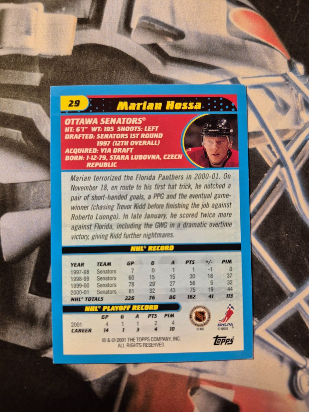NHL Carte collezionabili: NHL Marian Hossa Ottawa Senators – Usato da Treiten venduto da Sauber73 1