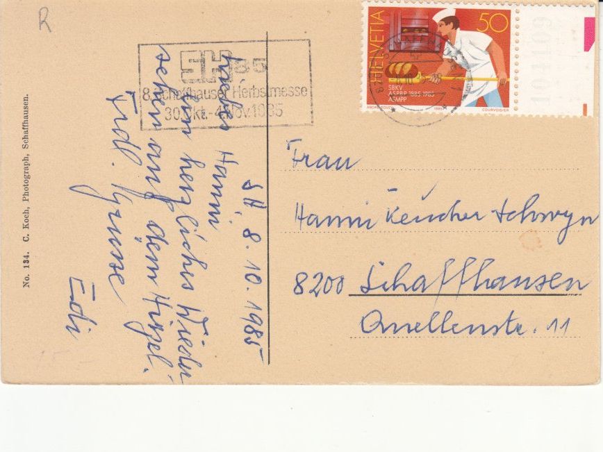 Cartoline postali: Schaffhausen Schmidstube ca. 1930 – Usato da Bürglen TG venduto da StampGraf 1