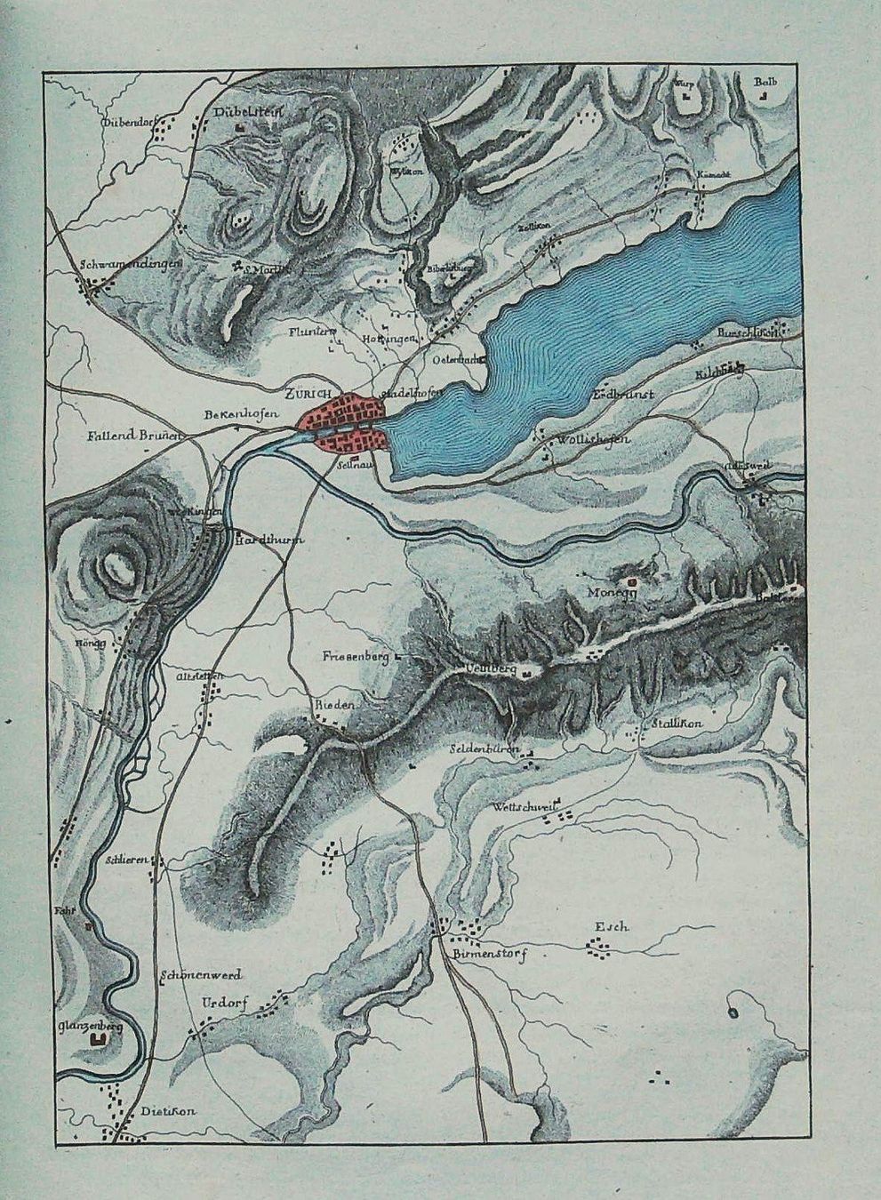 Incisioni: Zürich Katzensee Neujahrsblatt 1811 – Usato da Rafz venduto da Helvet32