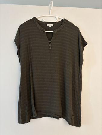 Blusenshirt Materialmix oliv dunkel XXL Tom Tailor