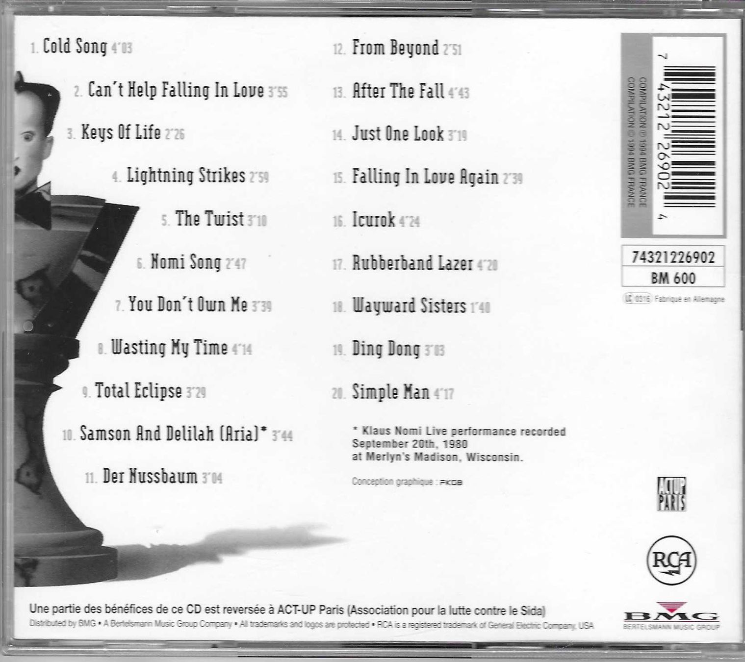 CD: KLAUS NOMI – Usato da Bex venduto da Giorgiob 1